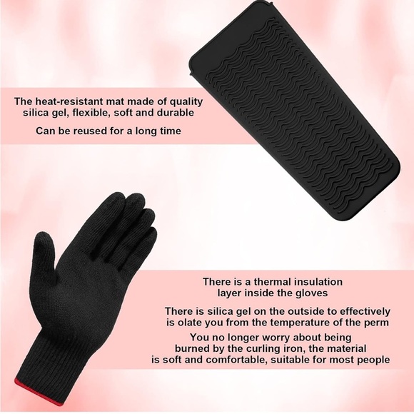 NWT Heat Resistant Gloves Hair Tools Hair Styling Curling Iron Hair Wands - Picture 5 of 7